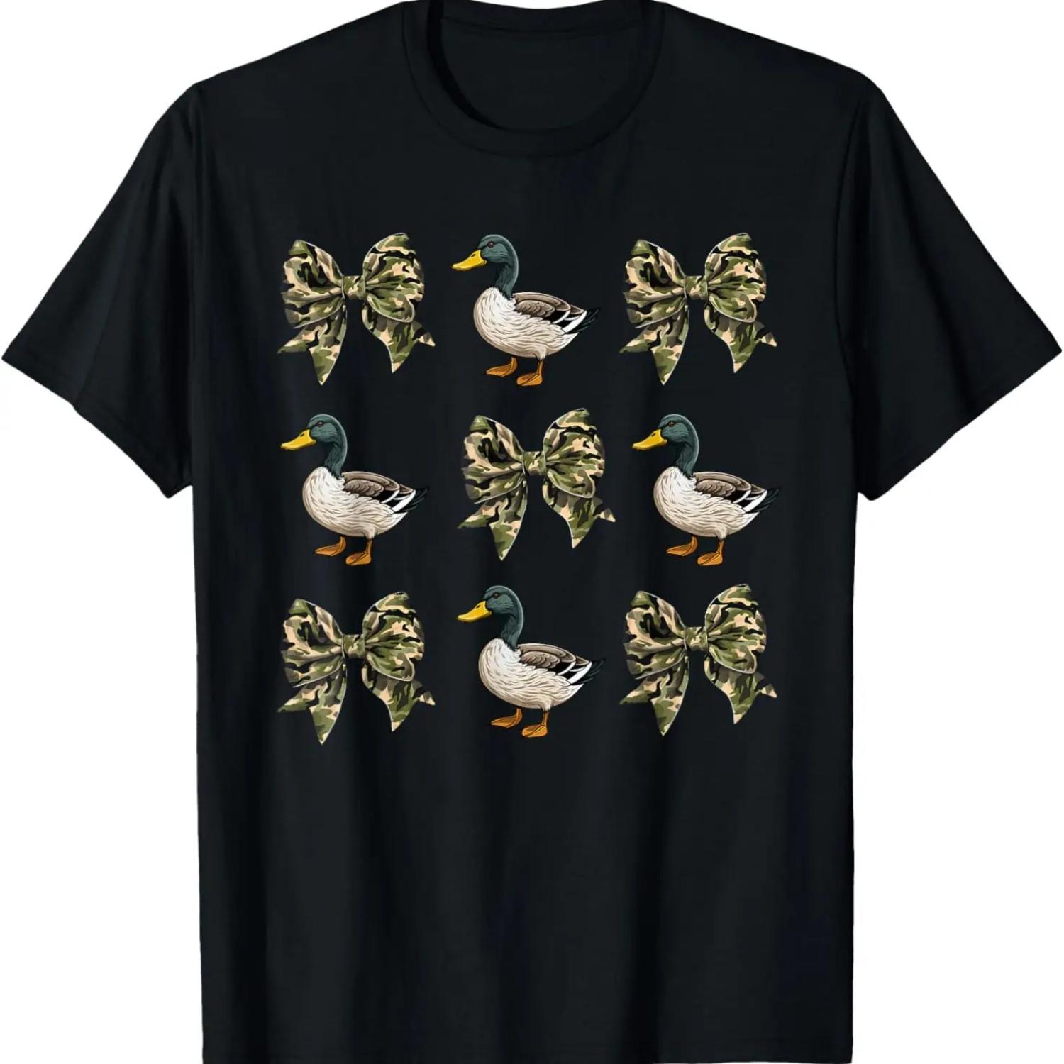 Camo Coquette Bow Duck Hunt Mallard Duck Hunting Women Girls T-Shirt S чёрный
