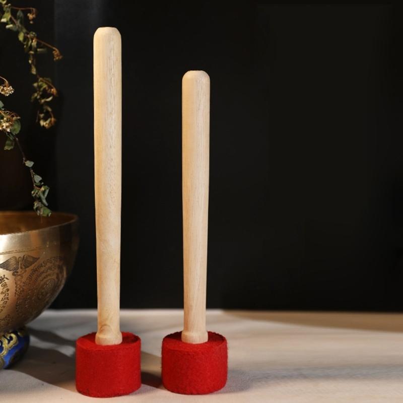 Maillet Bol Chantant Bois Naturel Bâtonnet Silicone Bol Sonore Marteau de Méditation Bouddhiste Tibétain Fait Main Décoration