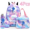 4Pcs/set K-Pop Demon Hunters Printed Backpack Handbag Pencil Case 750Ml Water Bottler for Teenager Boy Girl Large Capacity Waterproof Schoolbag