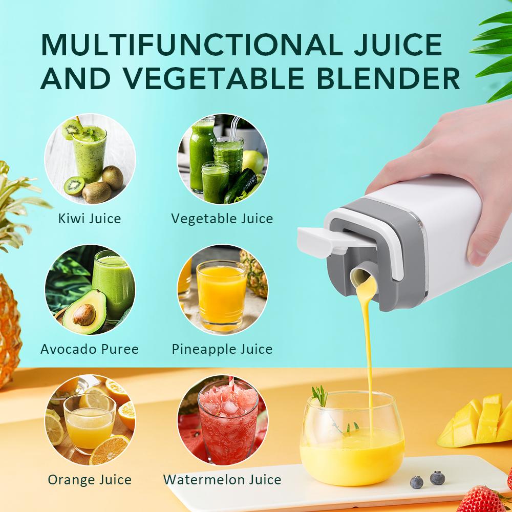 Portable 12 Blade Juicer USB Rechargeable Juicer 420ML Fruit Automatic Smoothie Blender 2 In 1 Blender Bottle Kitchen Tool