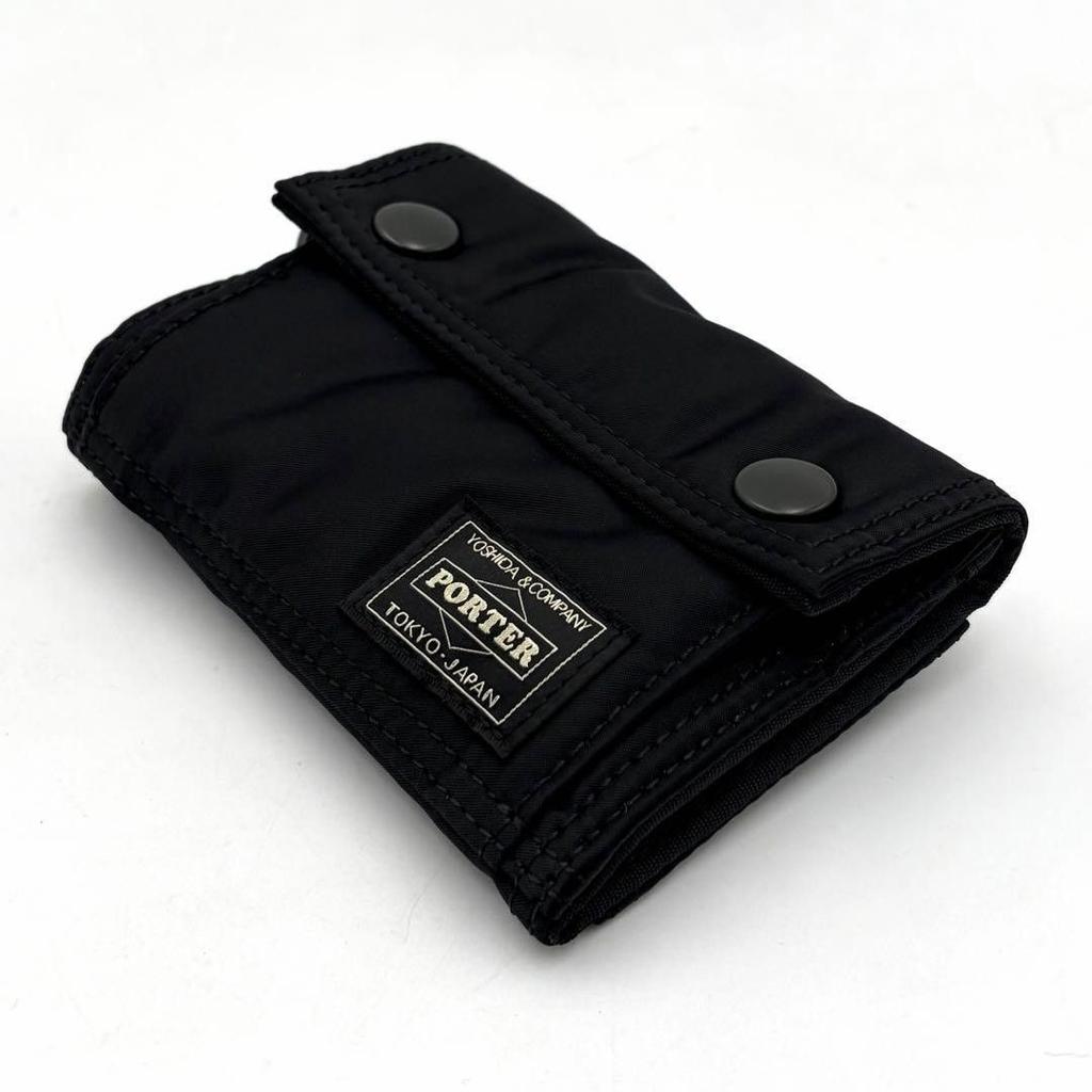 PORTER YOSHIDA TANKER POCKET WALLET M Black Nylon Lightweight Used