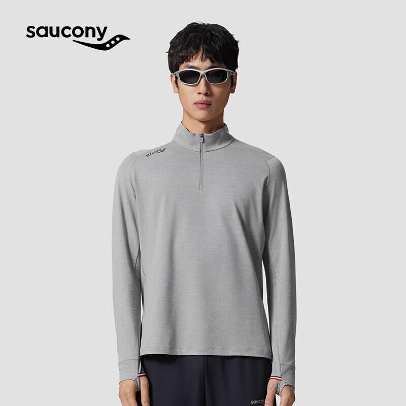 Мужская футболка с длинным рукавом и молнией на половину молнии Saucony XL