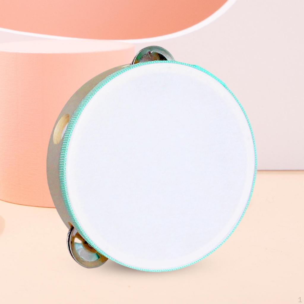 Double Rows Tambourine Wooden Tambourine, Percussion Drum, Metal Bell Hand Drum for