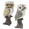 Eulenfigur, Statue, Kunstharz, Eulenskulptur, stehend auf Baumstumpf, für Zuhause, Veranda, Terrasse, Rasen, Hof, Dekoration 
