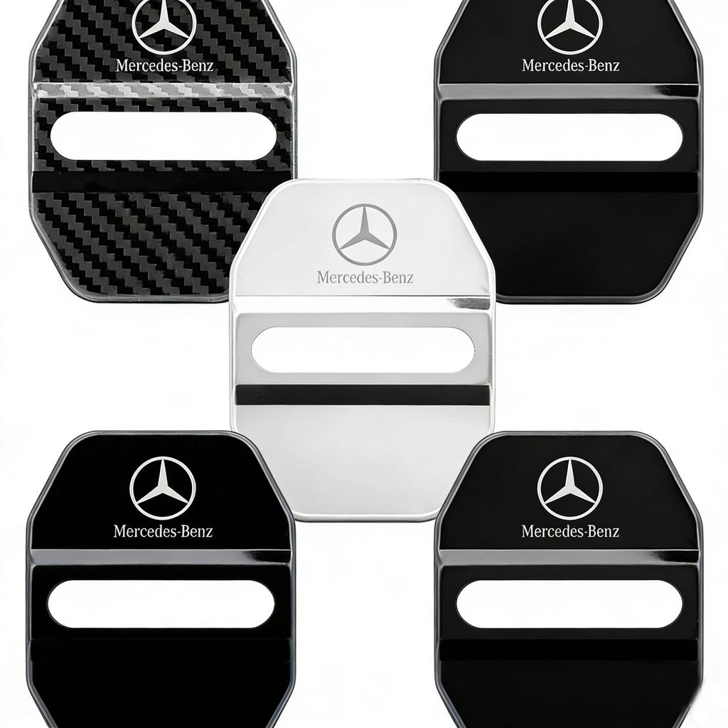 CQQ1 Car Styling Car Door Lock Covers Stikcer Case for Mercedes Benz New B/C/E Class A Class C200L GLC GLK CLA GLA Accessories