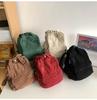 Women's Small Bag Japanese Solid Color Corduroy Schoolbag Female Student Backpack