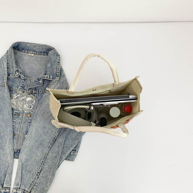 Linen Handbag Bag New Student Versatile Fashion Small Satchel Girl Hand Carry Burlap Bag