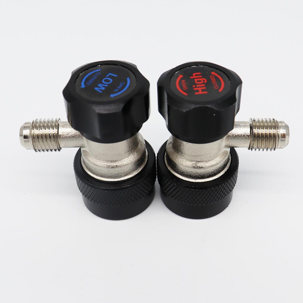 Black R134A 2 Sets Car A/C Air Condition Adapters Quick Coupling H/L Manifold Connector Remover Tool Air Conditioning Tool