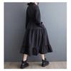 New Loose Retro Fashion Pleated Splicing Mid-Length Zipper Style Dresses