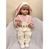Bambole in vinile completamente in silicone Maddie 22 pollici Baby Doll con capelli lunghi per regalo per bambini Adorabili bambole reborn coniglio rosa