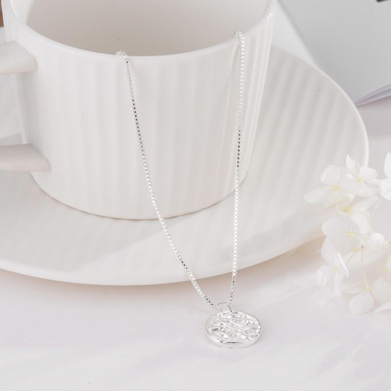 Popular 925 Silver Sparkling Round Necklace For Women Fine Jewelry Wedding Party Birthday Gift