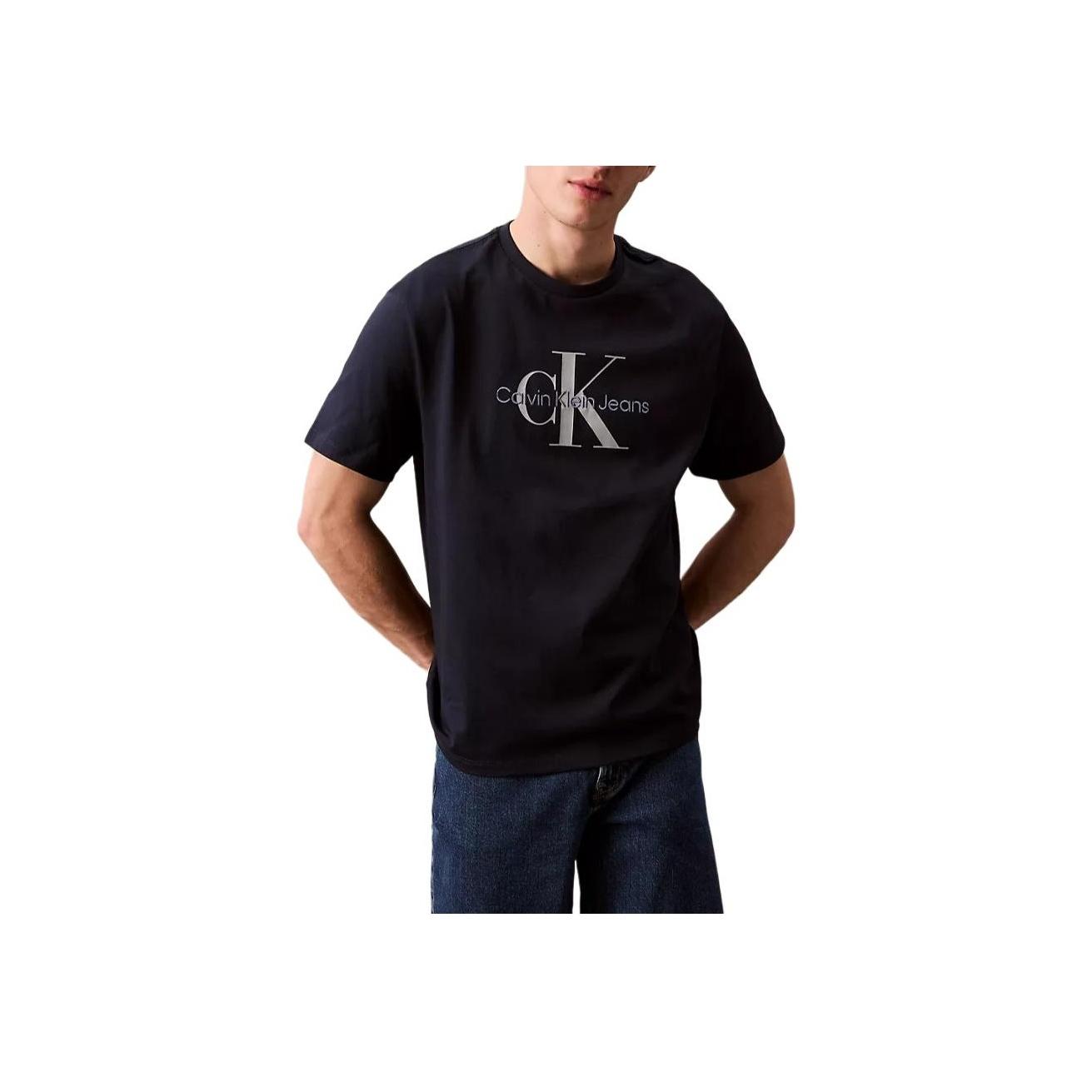 

Calvin Klein Jeans Letter Print Comfortable Round Neck Short Sleeve T-Shirt Men Tops Dark-Blue 40EM289-410 L