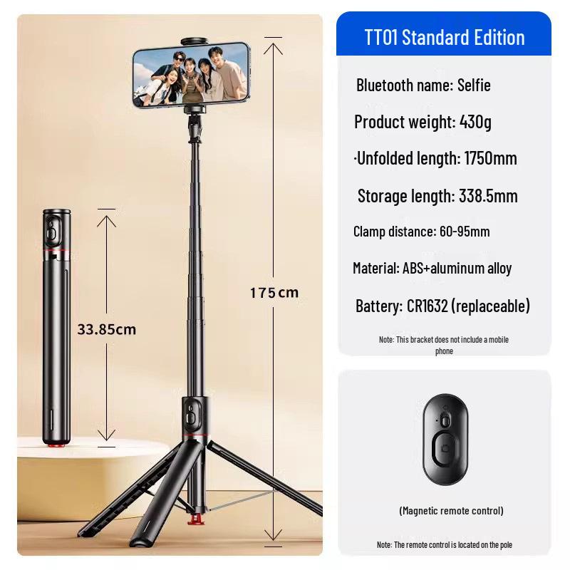 CYKE Bluetooth Selfie Stick with Automatic Tripod and Phone Holder Stand