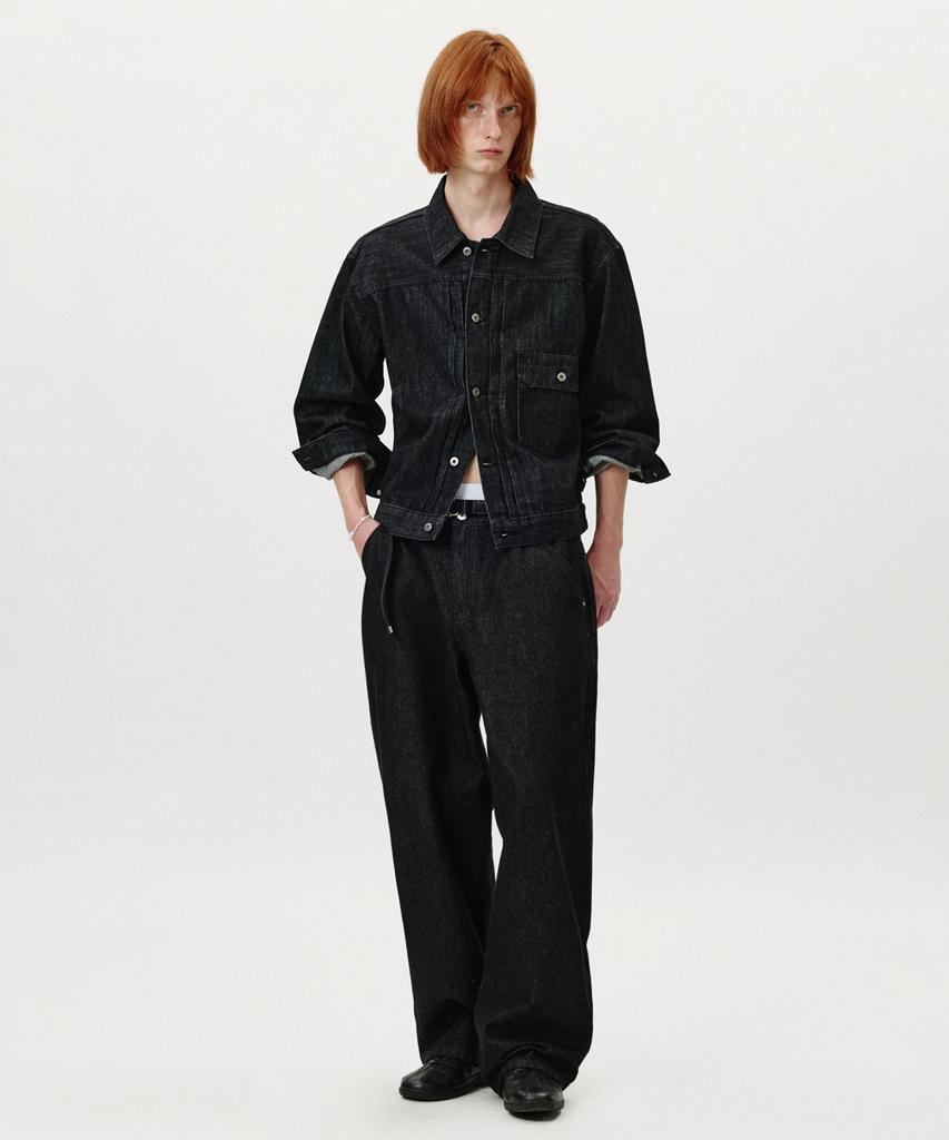 Nofamous Washed Pocket Denim Jacket (Black)