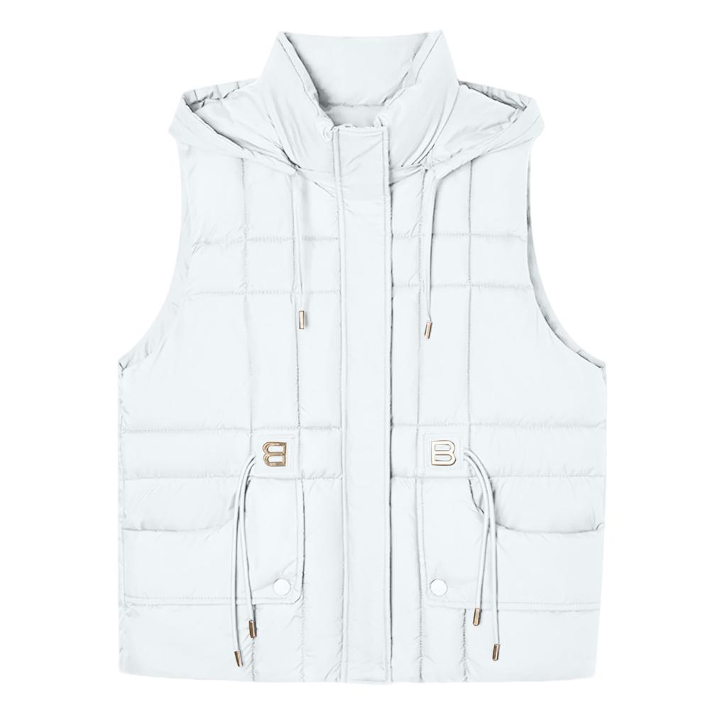 Women's Solid Color Zipper Fashion Pockets Stand-Up Collar Vest Top Coat