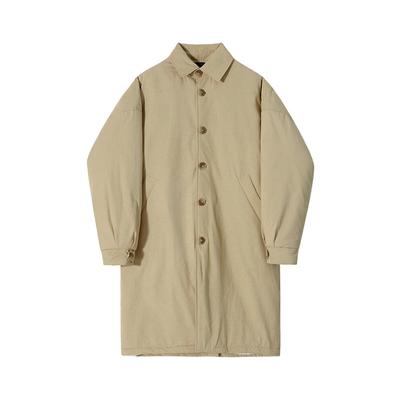 Mid-length Cotton Coat Men's Winter Warm Lapel Coat Thickened Loose Cotton Windbreaker