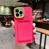 iPhone 17 Pro Max Card Holder Silicone Case, Apple 16/13/14 Frosted Cover, Simple Design