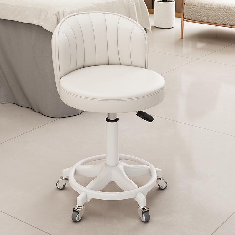 Beauty Rotating Stool with Backrest - Makeup/Barber/Dressing Table Chair with Casters
