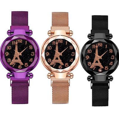 Orologio da polso da donna con cinturino in maglia magnetica Starry Sky