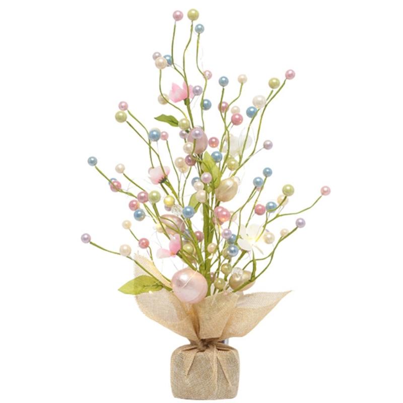 

Освещенная пасхальная елка с пасхальными яйцами, украшения для внутреннего и наружного декора