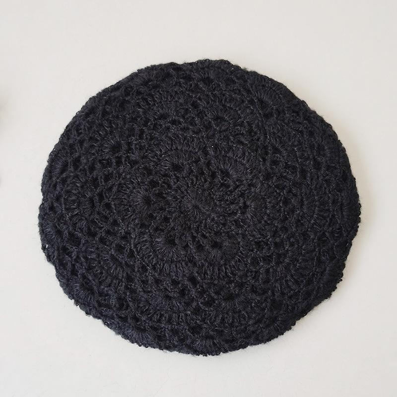 Versione Coreana Berretto a Maglia Retro Maillard da Donna Autunno Inverno Caldo Piccolo Cappello da Pittore Facciale Cappello in Lana Intrecciata