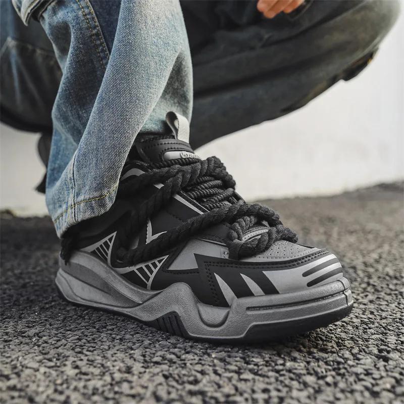 Fashion Men's Shoes Spring New Casual Student Sports Non-slip Skateboard Shoes Increase Designer Orange Shoes Platform Sneakers 2025