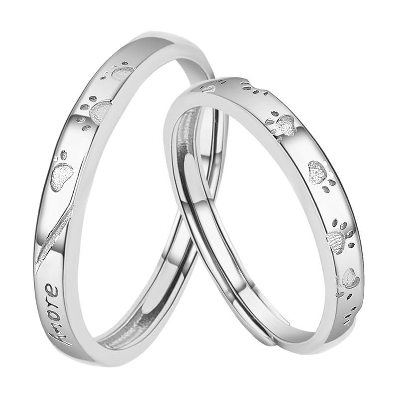 2026 Adorable Paw Couple Rings: Versatile Adjustable Pet-Inspired Gift for Valentine's Day