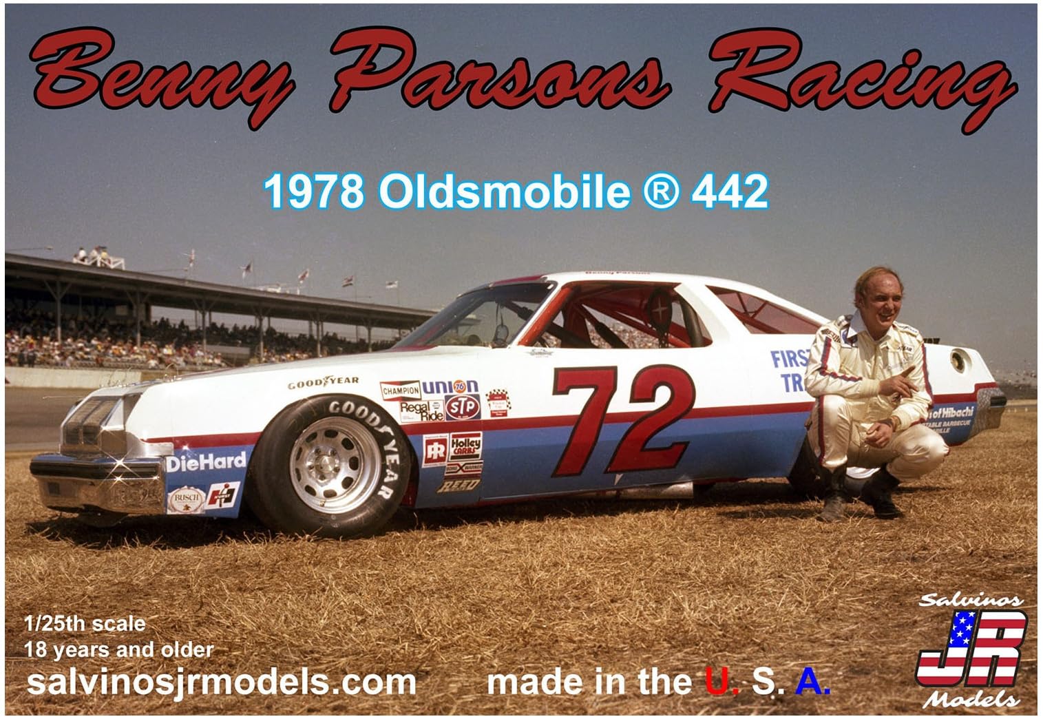 

Platz Salvinos JR Models Масштаб 1/25 NASCAR Benny Parsons Racing 1978 Oldsmobile 442 #72 Бенни Парсонс Пластиковая модель BPO1978D (Машина)