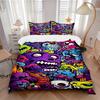 3pcs Anime Cartoon Design Bedding Set with One Quilt Cover and Two Pillowcases (No Core) - Festival Gift for Bedroom Decor, Polyester Fabric.F077