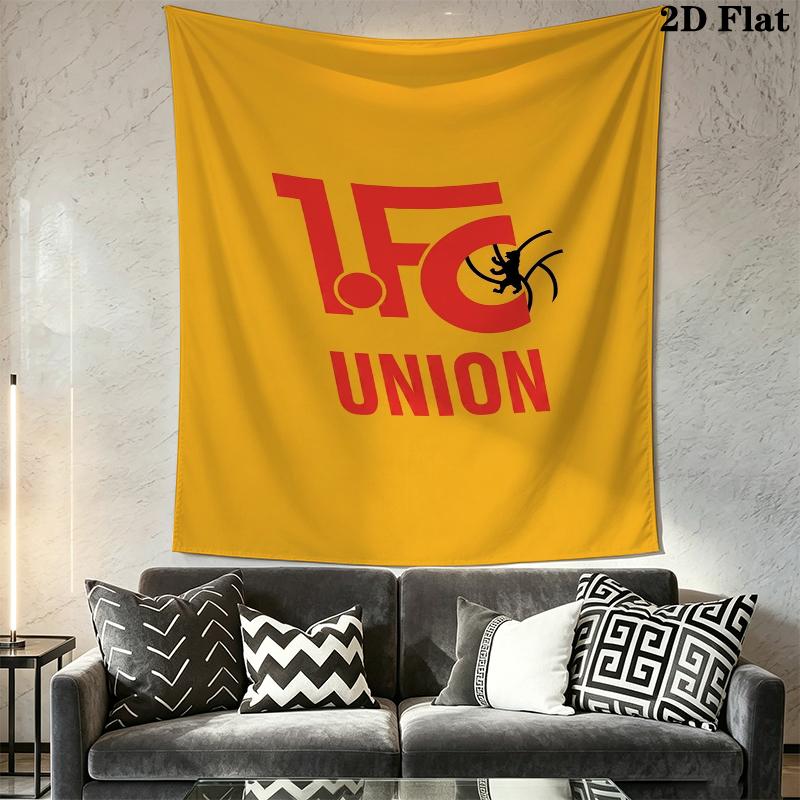 1 Fc Union Berlin Wall Tapestry Aesthetic Wall Hanging Printed Fabric Blanket Decorative Tapestries for Bedroom Living Room Home Decor