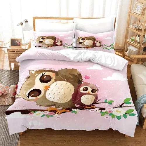 Comforter Owl Bedding Set Decoration Gift Suitable For Children Boys Girls And Adults Warm Soft Comfortable And Breathable
