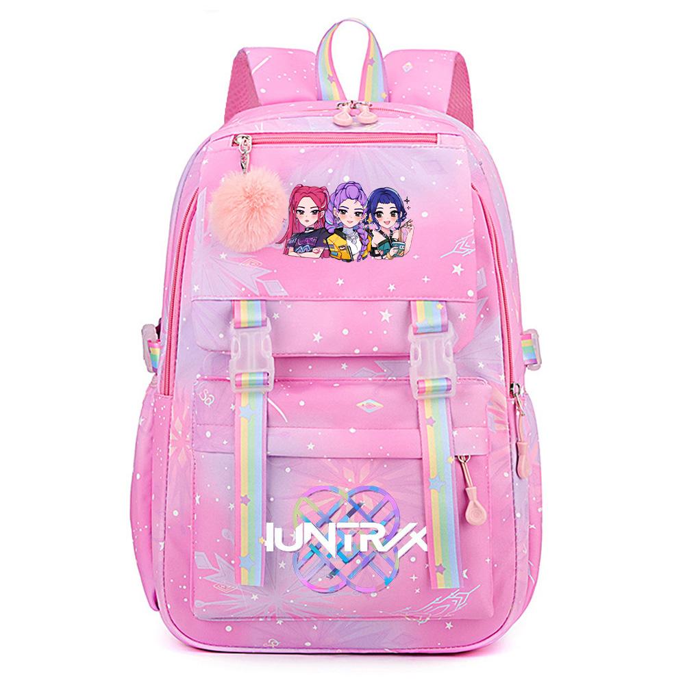 Niedlicher K-Pop Dämonenjäger Aufdruck Große Kapazität Wasserdichter Rucksack Teenger Schüler Mädchen Junge Schultasche Buchtasche Damen Große Kapazität Reisetasche