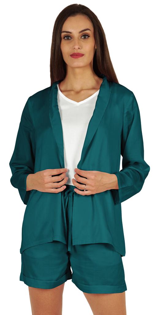 Inkmeso Elegant Shrug  & Shorts Set For Women  s 3 Piece Outfits Loungewear Summer