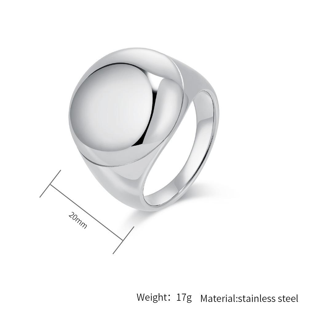 High Polished Mirror Big Ring Stainless Steel High Quality Women 18K Gold Not Fading Ring for Engagement