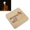 3D Giraffe Wooden Lamp 360 Degree Irradiation Hollow Pattern Warm White Light LED Wooden Night Light
