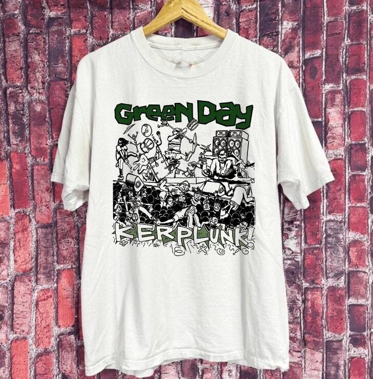 Green day rock band tshirt Kerplunk unisex white tee shirt Unisex T-Shirt XXXL