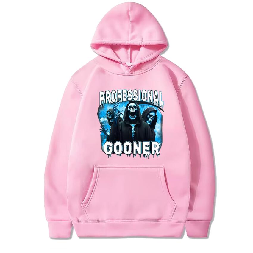 New Professional Gooner Offensive Funny Skeleton Meme Graphic Hoodie Men women harajuku humor Sweatshirt Unisex Fleece pullover