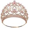 8 Colors Queen Round Crown High Tiaras and Crowns for Women Bridal Wedding Hair Jewelry Party Birthday Bride Headdress Pageant