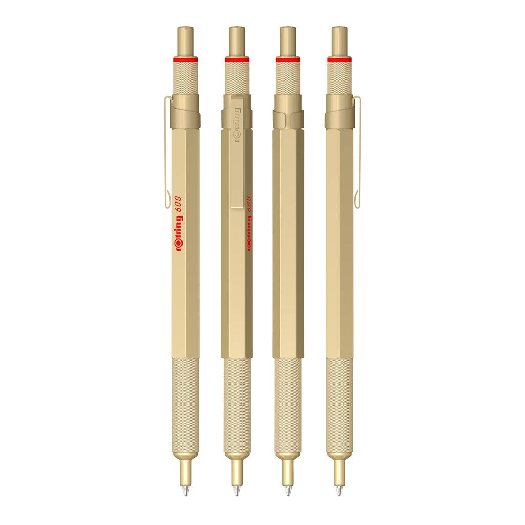 Rotring Ballpoint Pen 600 Medium Retractable Gold 2183911