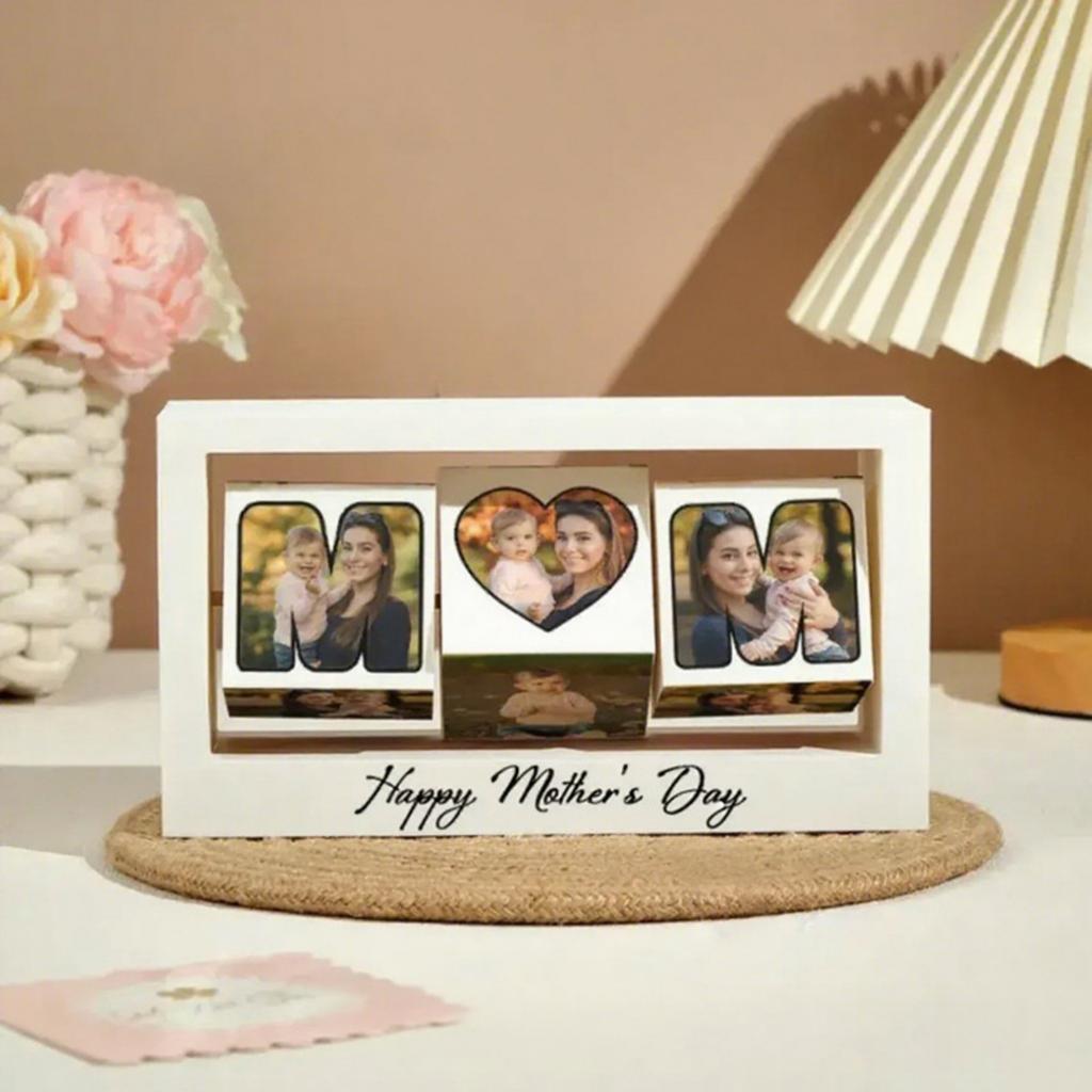 3D Printed Rotating Photo Frame Ornaments Mother's Day Valentine's Day Birthday Gift For Mom Gift Can Be Customized With Photos And Text