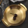 ZISIZ 18cm Gold Electroplated 3-Compartment Stainless Steel Serving Plate