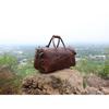 Buffalo Leather Duffle Bag: Handmade Burgundy Weekender Holdall