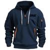 New Models Autumn Winter Men's Leisure Sports Multi-zip Arm Pocket Hoodie Jumper Hoodie Sports and Leisure Jacket
