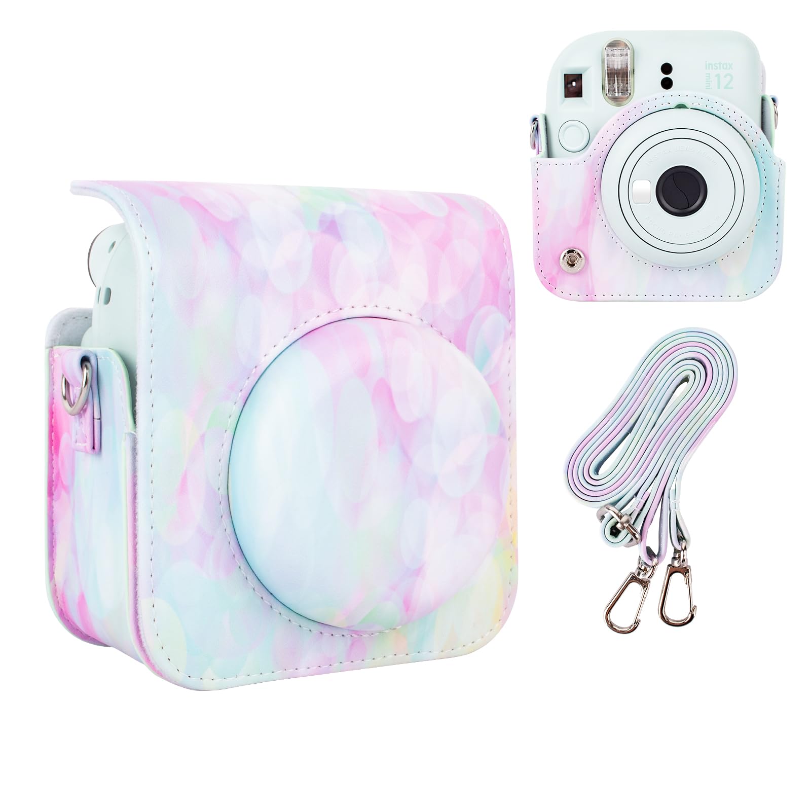

HIYQIN Cheki Case instax mini 12 Fujifilm Cheki 12 Case Cheki mini 12 Camera Case with Shoulder Strap PU Leather Artist MHPP Artist Series Case, -
