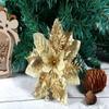5pcs 14cm Glitter Artificial Christmas Flowers Xmas Tree Ornaments Merry Christmas Decorations for Home New Year Gift