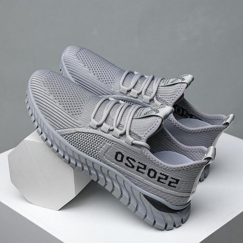 

Уличные повседневные трендовые сетчатые кроссовки с мягкой подошвой, удобные мужские кроссовки на каблуках, спортивная подошва с дышащей тканью 44