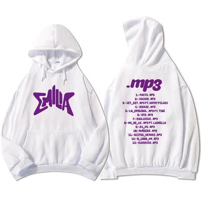 Streetwear Album MP3 Emilia Mernes Mikiny Pánské Mikiny s Kapucí Sudaderas Hombre Pohodlné Oblečení s Dlouhým Rukávem Pánské