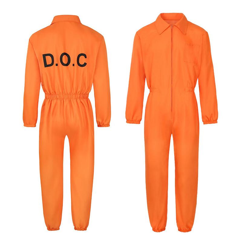 Halloween cos prisoner costume play uniform prisoner uniform prison uniform suit orange one-piece prisoner suit