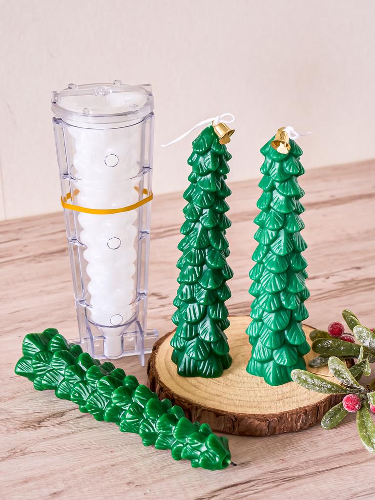 Large Long 23cm Christmas Tree Acrylic Silicone Candle Mold DIY Scented Candle Making Supplies Cedar Craft Mould Holiday Decor