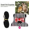 Small Pet Animal Leash Harness Set Comfortable Chest Strap Traction Vest for Ferret Chinchilla  